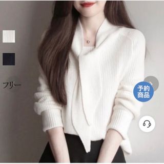 レディース　ニットセーター　白　ホワイト　新品(ニット/セーター)