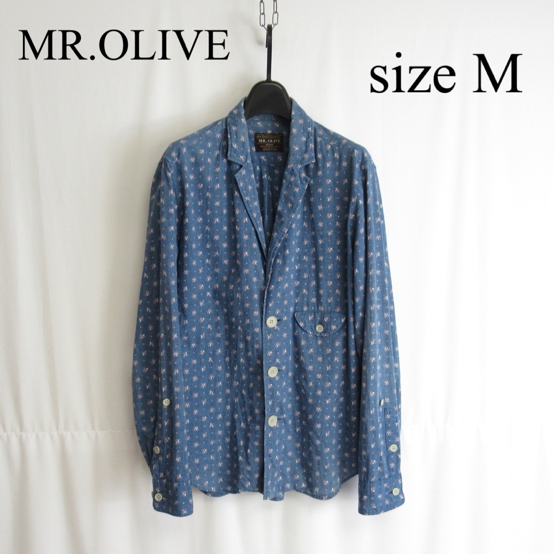 Mr.OLIVE(ミスターオリーブ)のMR.OLIVE 総柄 テーラード ジャケット シャツ ブレザー M アンコン メンズのジャケット/アウター(テーラードジャケット)の商品写真