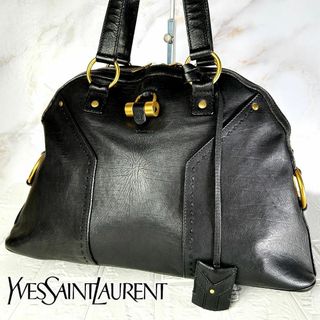 イヴサンローラン(Yves Saint Laurent)の【良品】イブサンローラン　ミューズ　エディターズバッグ　トートバッグ　ブラック(トートバッグ)