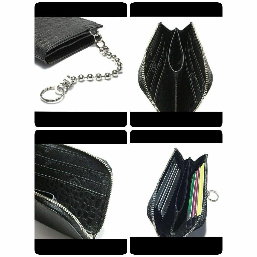 JAM HOME MADE(ジャムホームメイド)のジャムホームメイド 財布 L字ファスナー ブラック レザー シルバー 未使用美品 メンズのファッション小物(折り財布)の商品写真