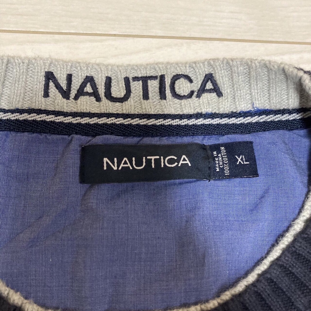 NAUTICA(ノーティカ)の90s NAUTICA コットン　ニット　セーター　XL ノーティカ　古着 メンズのトップス(ニット/セーター)の商品写真