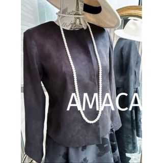 アマカ(AMACA)の綺麗なお姉さん AMACAスエードタッチノーカラージャケット(ノーカラージャケット)