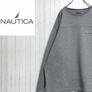 ノーティカ(NAUTICA)のノーティカ　スウェット　トレーナー　刺繍ロゴ　ライトグレー　ゆるだぼ　S(スウェット)