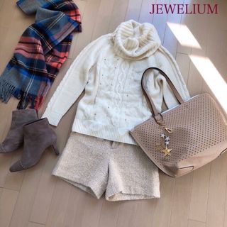 ジュエリウム(JEWELIUM)のJEWELIUM お嬢さんカ❤︎白ニット❤︎春まで ストロベリーフィールズ(ニット/セーター)