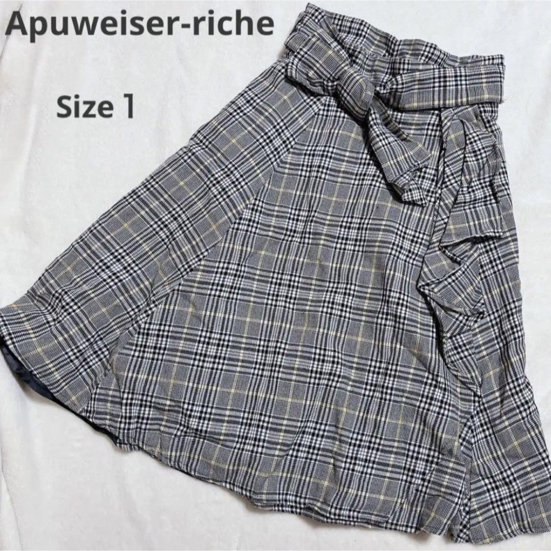 Apuweiser-riche(アプワイザーリッシェ)のApuweiser-riche♡リランドチュール♡チェック♡フレアスカート レディースのスカート(ひざ丈スカート)の商品写真