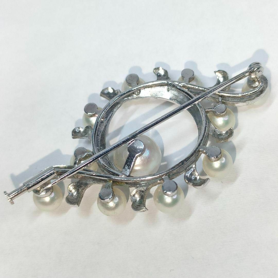 MIKIMOTO(ミキモト)のミキモト パール 真珠 ブローチ 11珠 シルバー M刻印 S刻印 アクセサリー レディースのアクセサリー(ブローチ/コサージュ)の商品写真