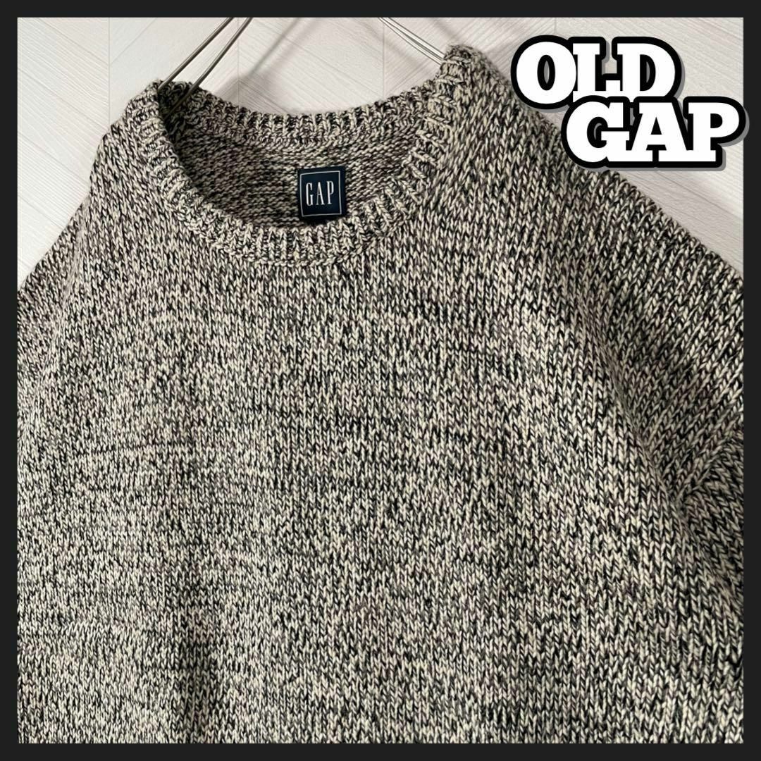 GAP - OLD GAP ニット セーター ウール紺 マーブル クルーネック ゆる