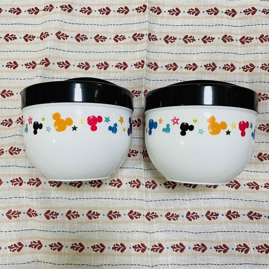 ミッキーマウス(ミッキーマウス)のカフェ丼ランチボックス お弁当箱2個セット インテリア/住まい/日用品のキッチン/食器(弁当用品)の商品写真