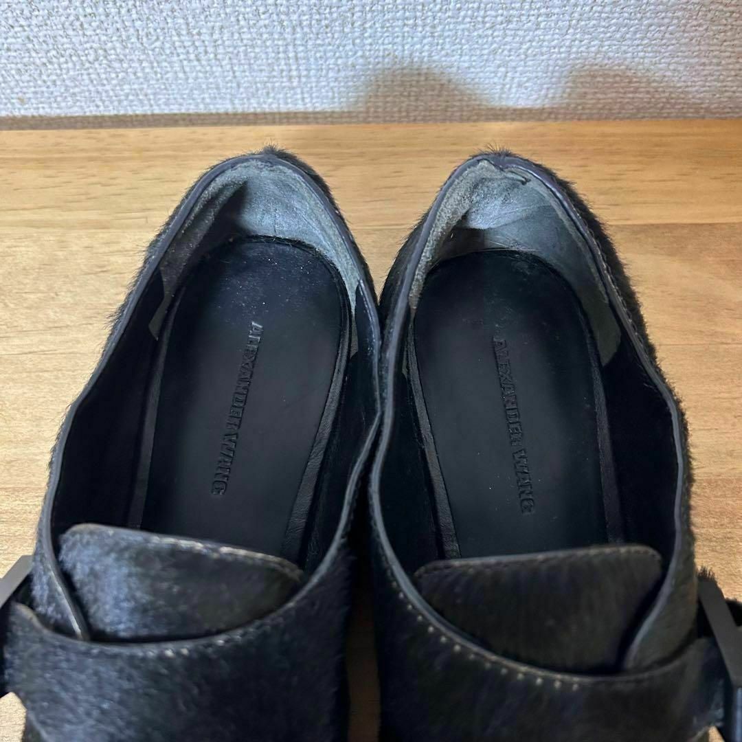 アレクサンダーワン　ハラコ　ローファー　革靴　22cm 黒　ブラック　モカシン レディースの靴/シューズ(ローファー/革靴)の商品写真