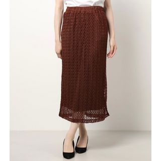 アメリヴィンテージ(Ameri VINTAGE)のAMERI MEDI SHINE STRIPE  LACE SKIRT sサイズ(ロングスカート)