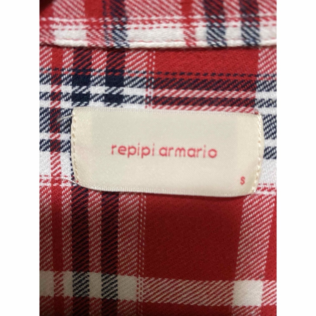 repipi armario(レピピアルマリオ)のレピピアルマリオ　チェック柄長袖シャツ　赤 キッズ/ベビー/マタニティのキッズ服女の子用(90cm~)(ブラウス)の商品写真