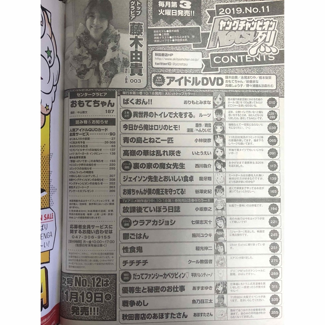 月刊ヤングチャンピオン 烈 No.11 2019年 11/25号 [雑誌] エンタメ/ホビーの雑誌(アート/エンタメ/ホビー)の商品写真