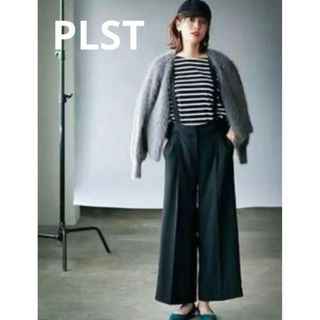 PLST - PLST ストレッチダブル クロス サスペンダー付き ワイドパンツ