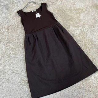 トゥービーシック(TO BE CHIC)のTO BE CHIC (L) 新品 タグ付き ひざ丈 ワンピース ブラウン(ひざ丈ワンピース)