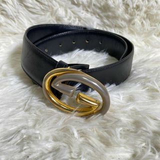 グッチ(Gucci)のGUCCI グッチ　ベルト　インターロッキング　ゴールド　金　金具　レザー(ベルト)