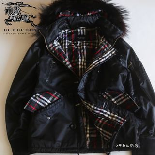 バーバリーブラックレーベル(BURBERRY BLACK LABEL)の【BURBERRY BLACK LABEL】美品　中綿ナイロンジャケット　黒★(ミリタリージャケット)