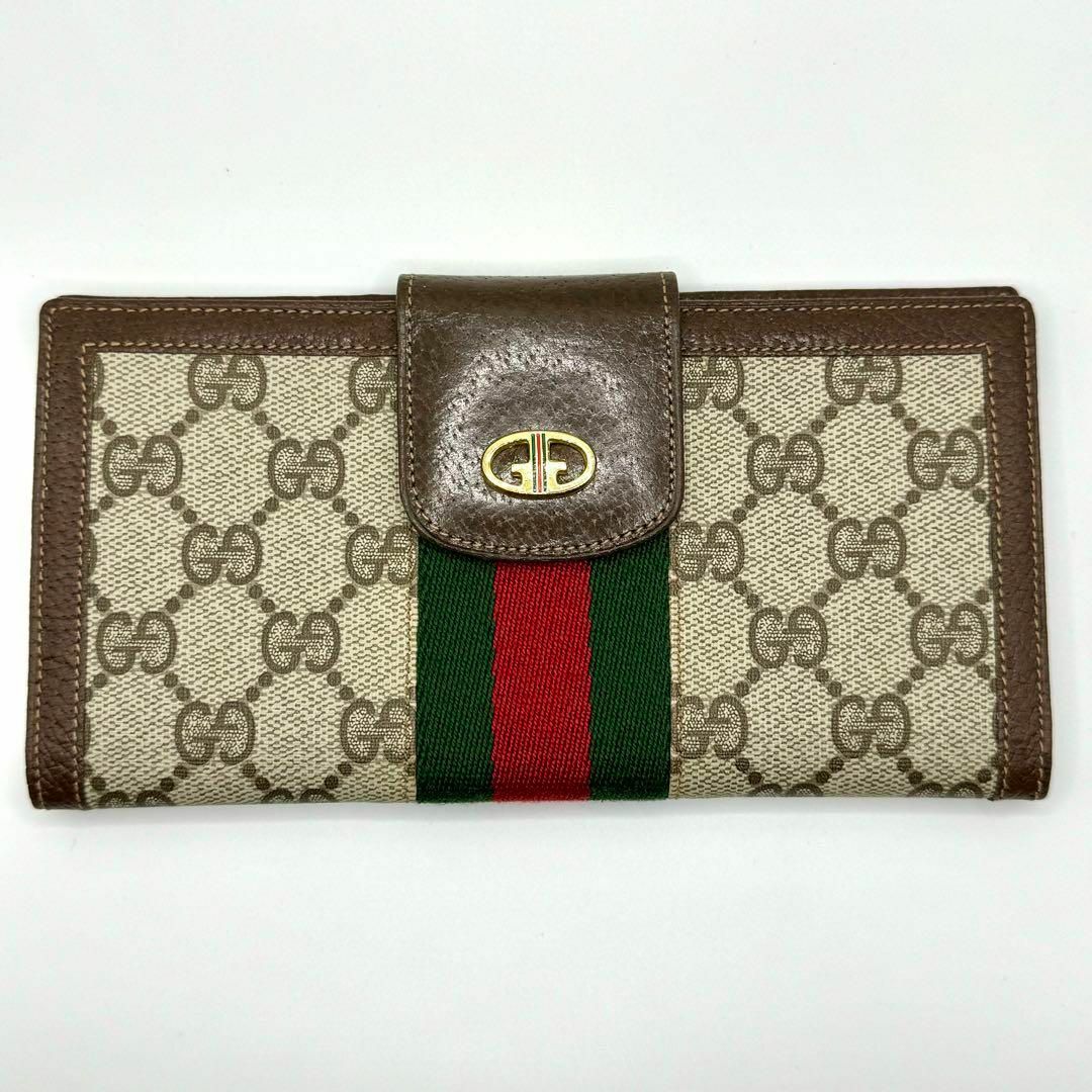 Gucci - 【極美品】GUCCI オールドグッチ シェリーライン 二つ折り長 ...