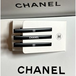 シャネル(CHANEL)のCHANEL  ヘアクリップ ブラック 3本セット (バレッタ/ヘアクリップ)