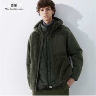 ユニクロ(UNIQLO)の新品　ユニクロ WM　フリースフルジップパーカ　ダークグリーン Mサイズ(衣装)