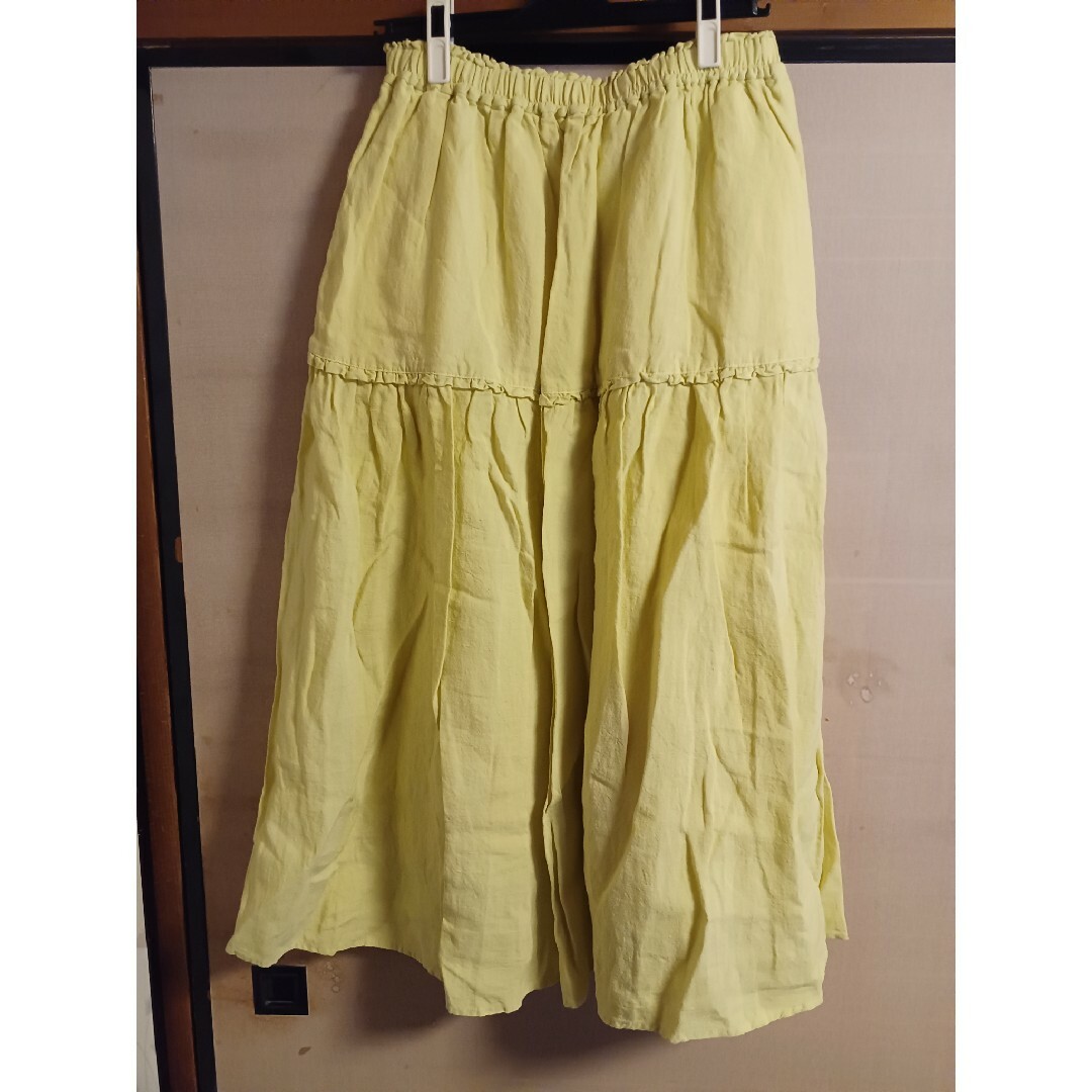 TSUHARU by Samansa Mos2(ツハルバイサマンサモスモス)のTSUHARU 　ラミーリネンギャザースカート　サマンサモスモス レディースのスカート(ロングスカート)の商品写真