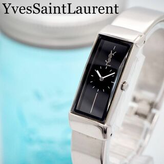 イヴサンローラン(Yves Saint Laurent)の574 イヴサンローラン時計　レディース腕時計　バングル　ブラック　シルバー(腕時計)