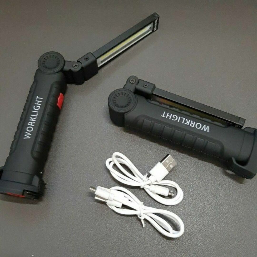 【大】マグネット搭載 LED ワークライト 作業灯 強力COBライト USB充電 スポーツ/アウトドアのアウトドア(ライト/ランタン)の商品写真
