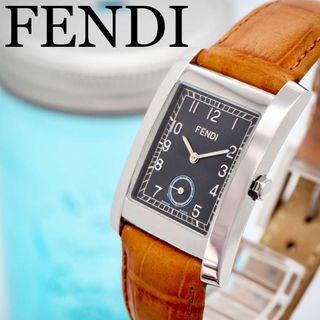 フェンディ(FENDI)の148 FENDI フェンディ時計　メンズ腕時計　箱付き　スクエア　ブラック(腕時計(アナログ))