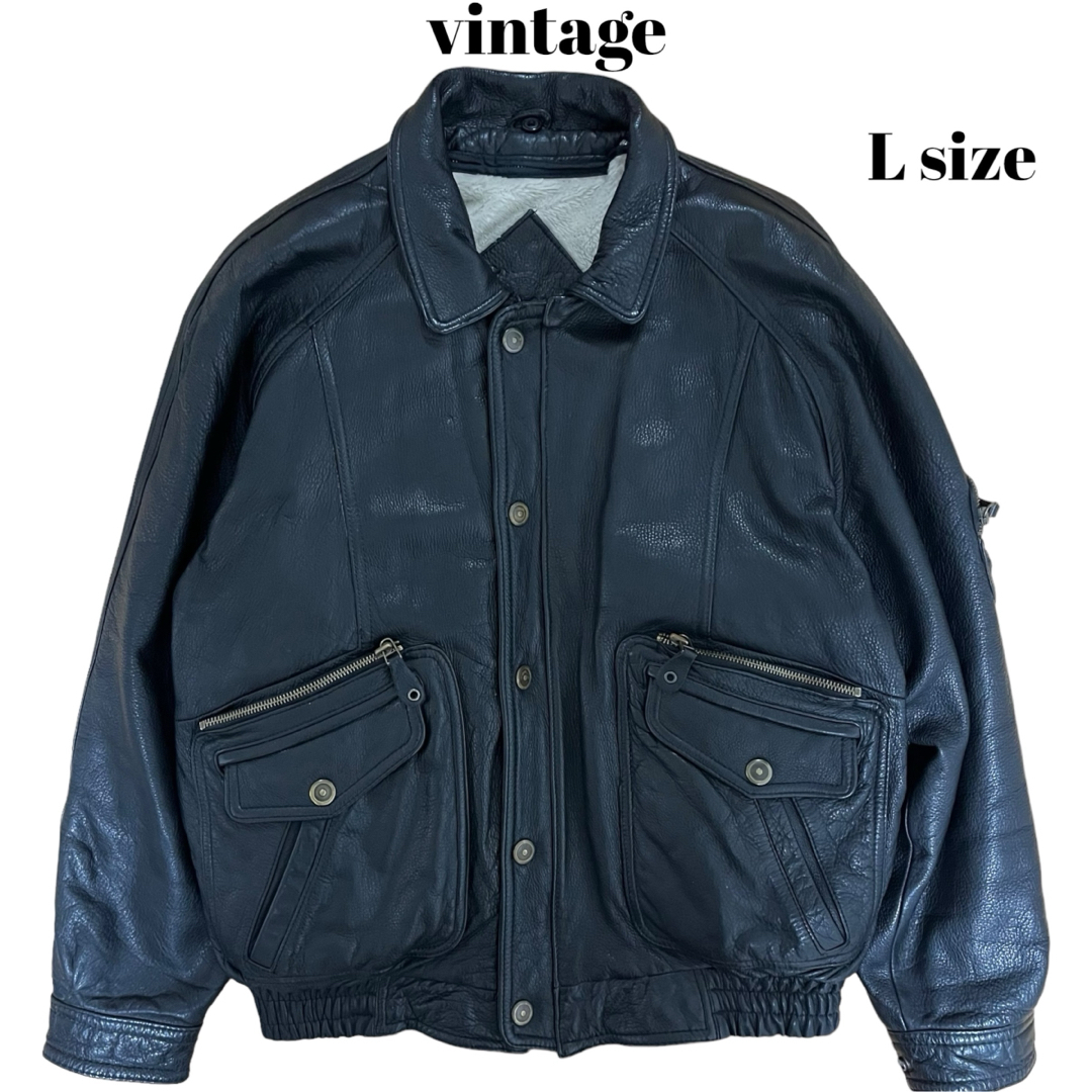 ART VINTAGE(アートヴィンテージ)の90’s vintage 牛革レザージャケット スタジャン ギミック 常田大希 メンズのジャケット/アウター(レザージャケット)の商品写真
