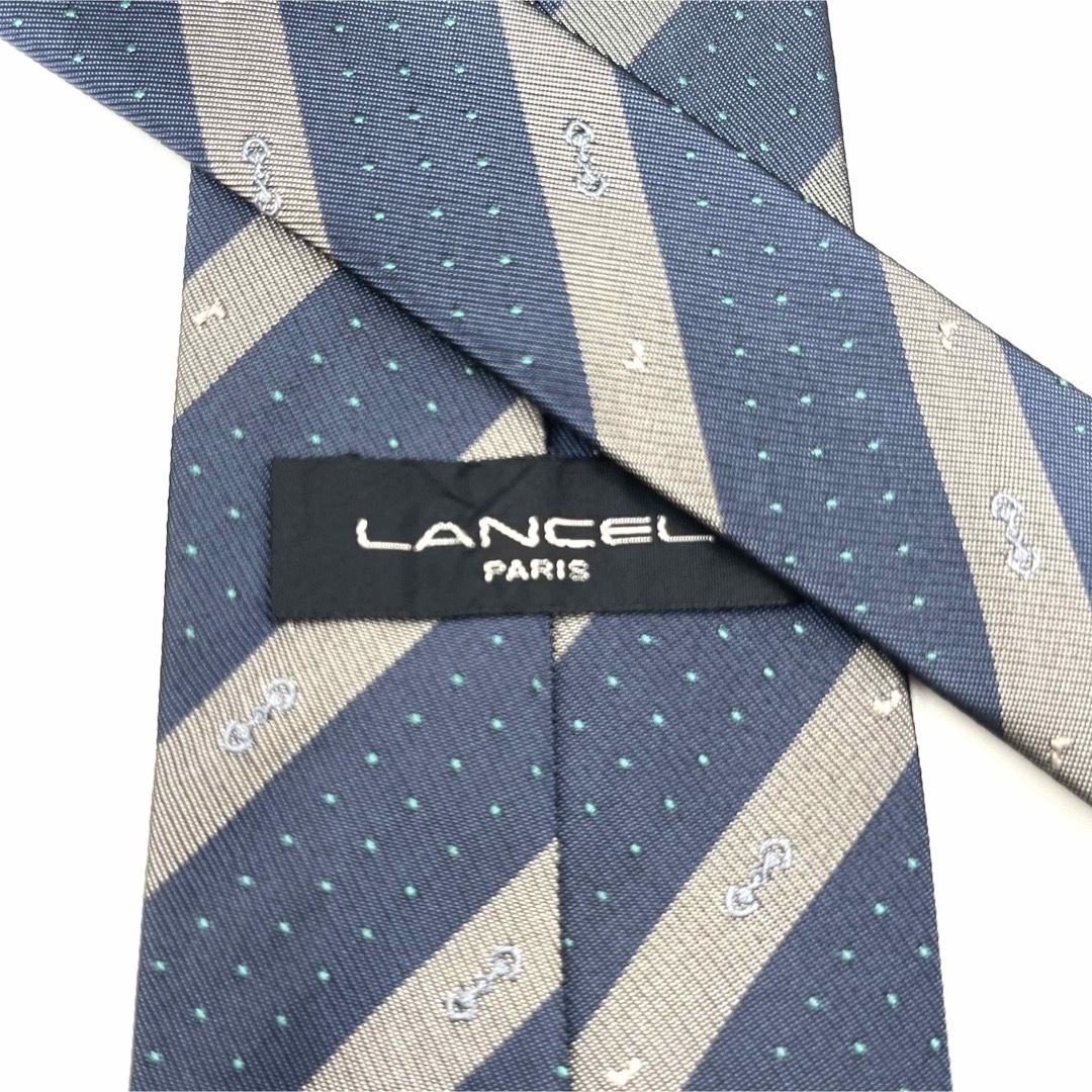 LANCEL(ランセル)のLANCEL ランセル ネクタイ ネイビー ブルー 青 ストライプ レジメンタル メンズのファッション小物(ネクタイ)の商品写真