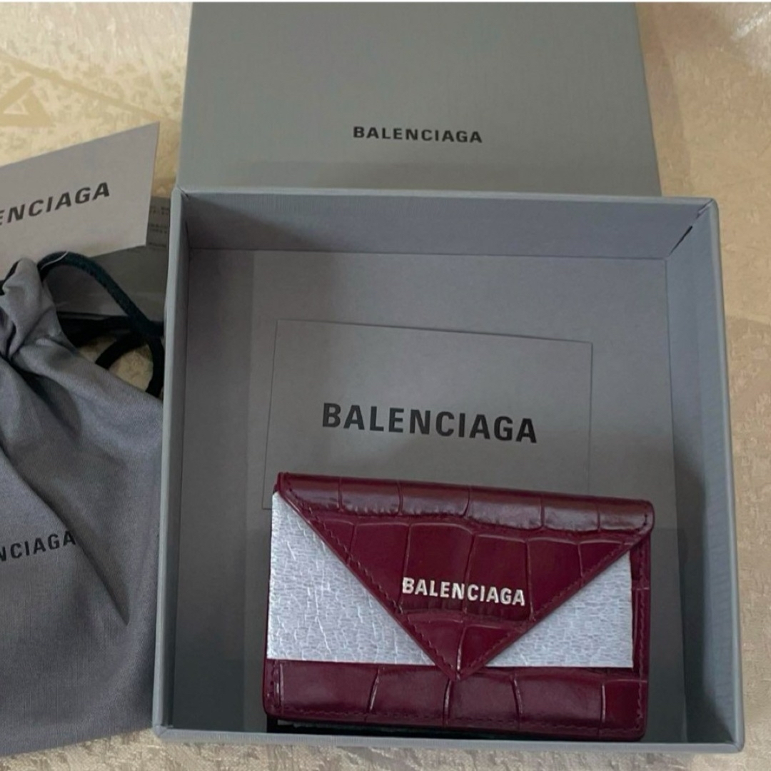 BALENCIAGA ペーパー ミニ財布 クロコ(RED PRUNE) 財布 BALENCIAGA ペーパー ミニ財布 クロコ(RED PRUNE) 財布