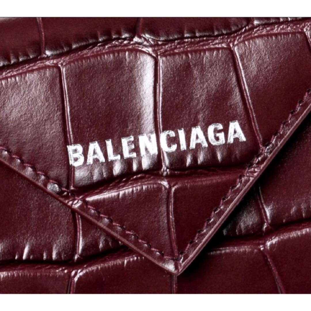 BALENCIAGA ペーパー ミニ財布 クロコ(RED PRUNE) 財布 BALENCIAGA ペーパー ミニ財布 クロコ(RED PRUNE) 財布