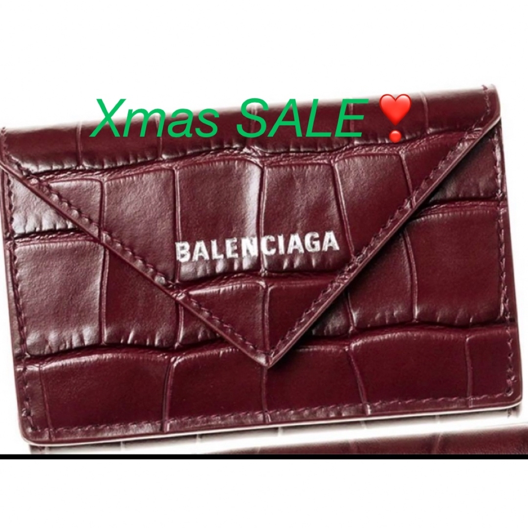 BALENCIAGA ペーパー ミニ財布 クロコ(RED PRUNE) 財布 BALENCIAGA ペーパー ミニ財布 クロコ(RED PRUNE) 財布