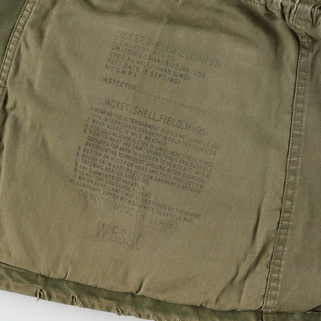 古着 50年代 米軍実品 M-51 ミリタリー フィールドジャケット USA製 SHORT MEDIUM メンズM ヴィンテージ /evb004375 メンズのジャケット/アウター(ミリタリージャケット)の商品写真