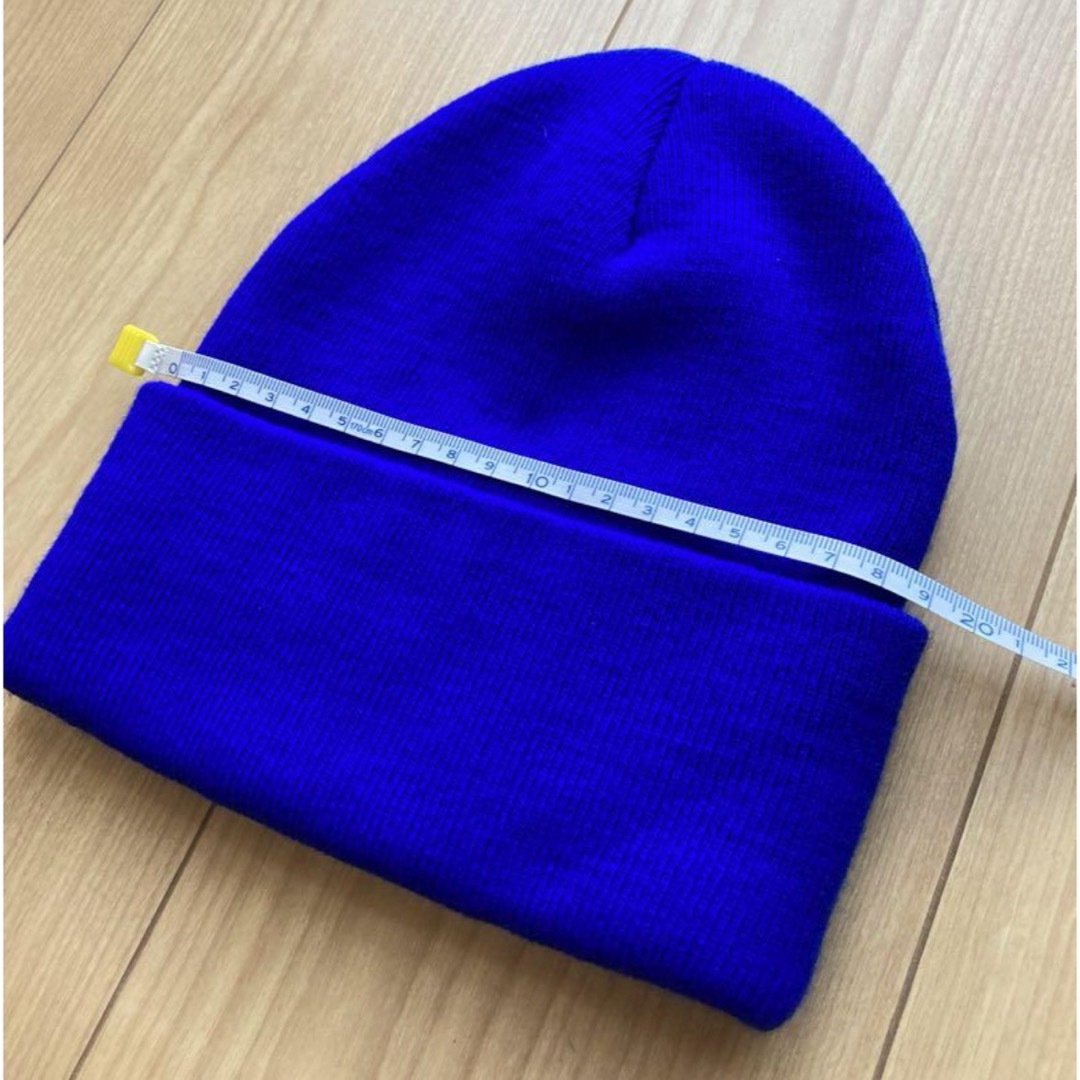 【ニット帽】新品 ブルー ワッチキャップ 帽子 ニットキャップ レディースの帽子(ニット帽/ビーニー)の商品写真