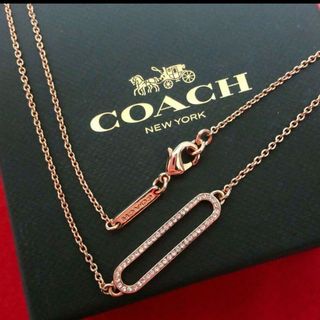 コーチ(COACH)のCOACH パヴェストーン  RG ネックレス、箱付(ネックレス)