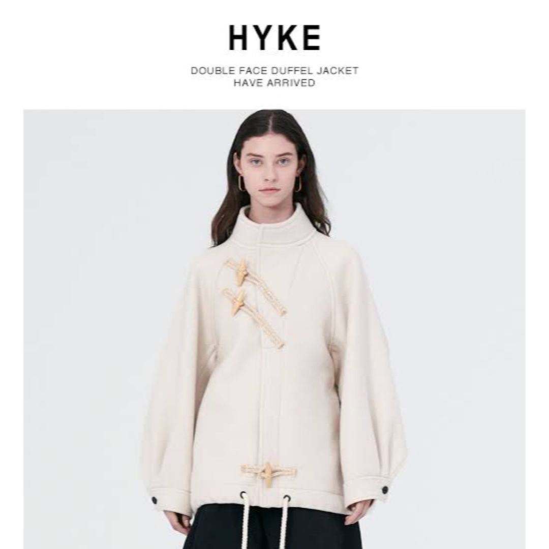 HYKE(ハイク)のHYKE DOUBLE FACE DUFFLE JACKET サイズ1 レディースのジャケット/アウター(ダッフルコート)の商品写真