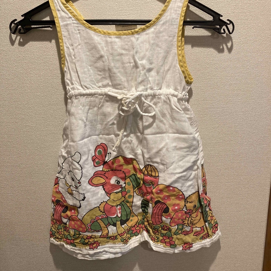 レトロ柄　動物　ワンピース　100 105 キッズ/ベビー/マタニティのキッズ服女の子用(90cm~)(ワンピース)の商品写真