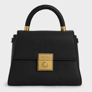 チャールズアンドキース(Charles and Keith)のCHARLES&KEITH ブラックハンドルバッグ(ショルダーバッグ)