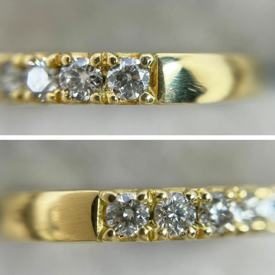 K18 天然ダイヤモンド 0.50ct ハーフエタニティ リング レディースのアクセサリー(リング(指輪))の商品写真