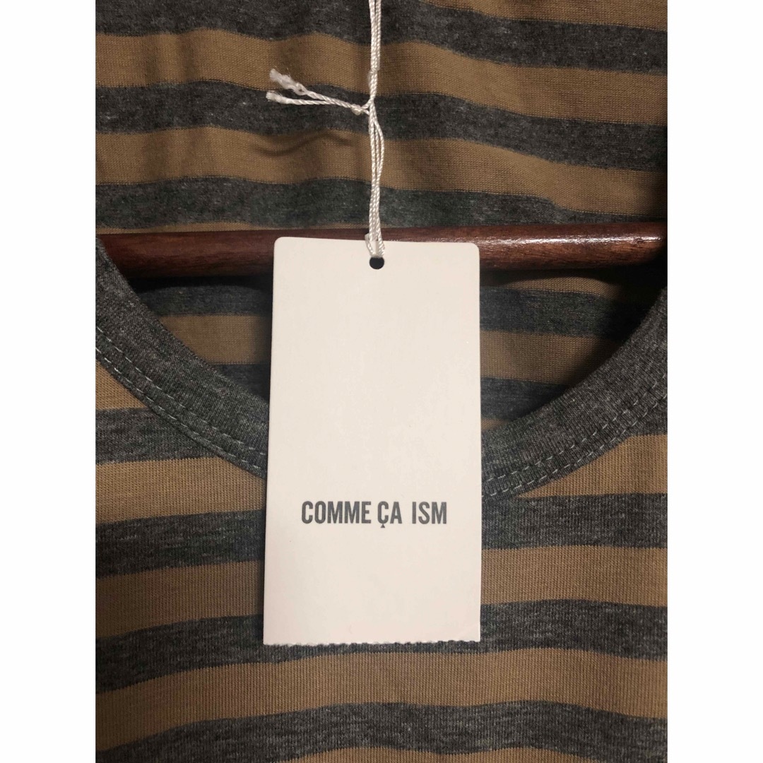 COMME CA ISM(コムサイズム)のコムサイズム　ベージュ×グレー　Tシャツ　M レディースのトップス(Tシャツ(半袖/袖なし))の商品写真
