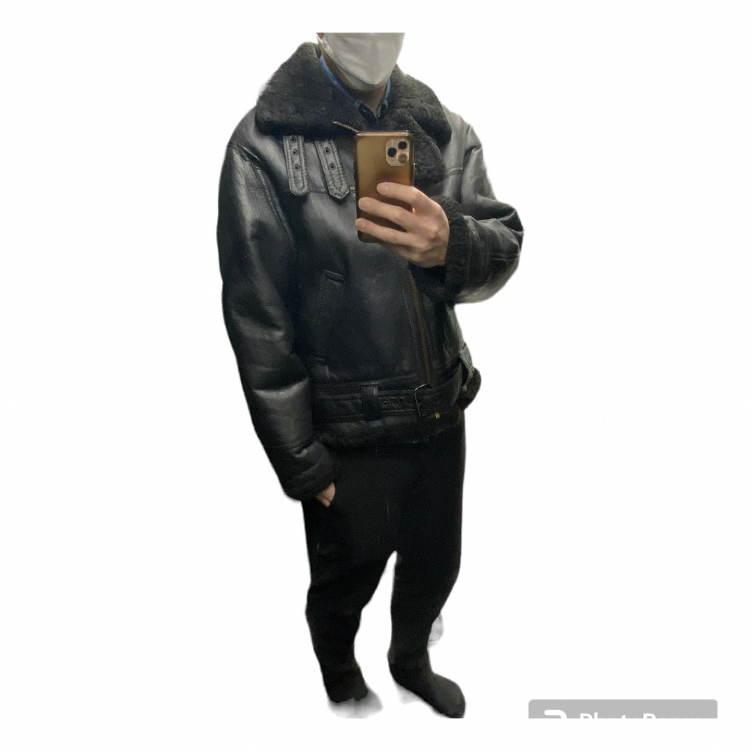 【最強ムートン】ブラック B-3 フライトジャケット メンズのジャケット/アウター(フライトジャケット)の商品写真