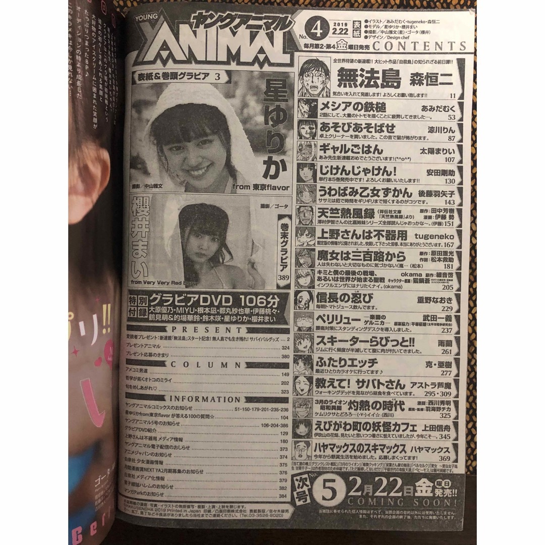 ヤングアニマル 2019年 2/22号 no.4 DVD付き エンタメ/ホビーの雑誌(アート/エンタメ/ホビー)の商品写真