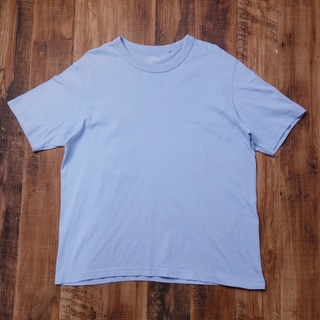 ジーユー(GU)のLサイズ 半袖Tシャツ ジーユー メンズ GU 古着 ブルー MB53(Tシャツ/カットソー(半袖/袖なし))