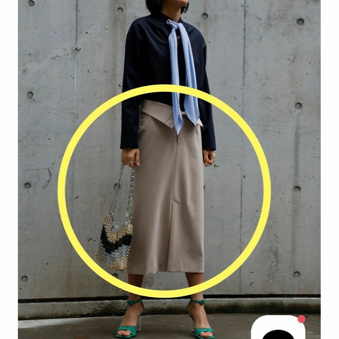 LE CIEL BLEU(ルシェルブルー)の【特別セール！】LE CIEL BLEU Fold Waist Skirt レディースのスカート(ひざ丈スカート)の商品写真