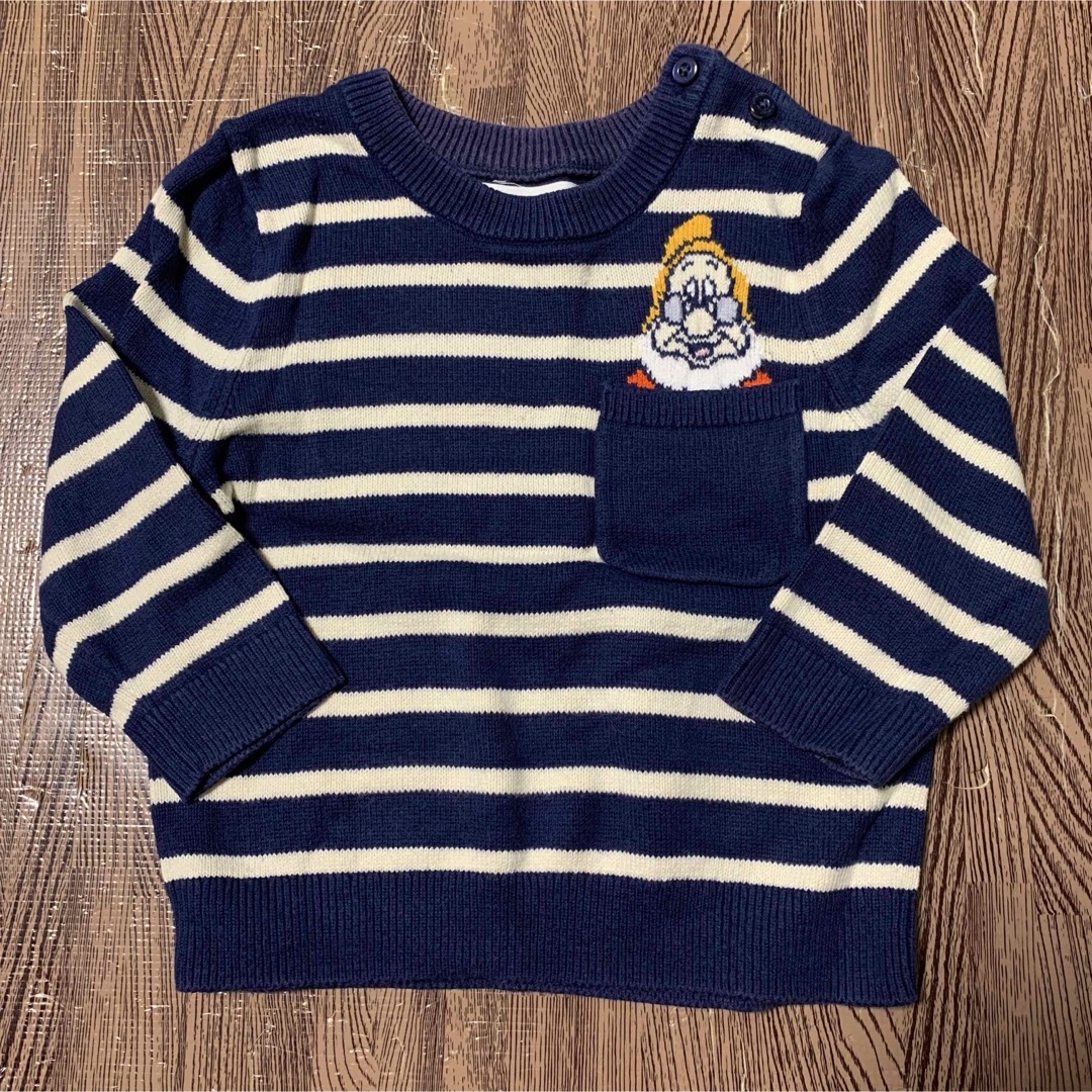 babyGAP(ベビーギャップ)のbabyGAP ベビーギャップ ディズニー ニットセーター ネイビー ボーダー キッズ/ベビー/マタニティのベビー服(~85cm)(ニット/セーター)の商品写真