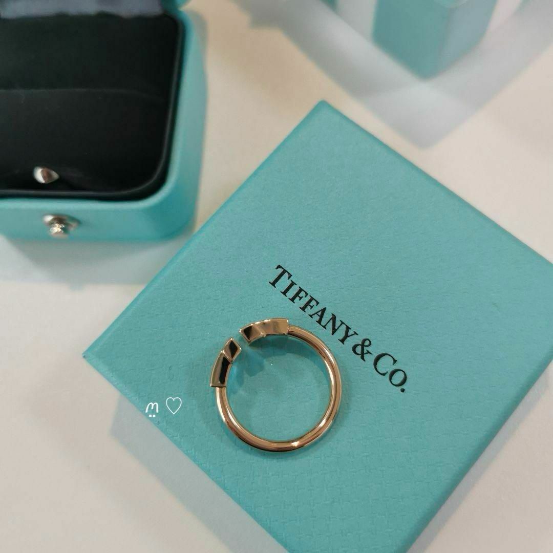 Tiffany & Co.(ティファニー)のティファニー　ブラックオニキス Ꭲワイヤーリング　9号　18Ꮶローズゴールド レディースのアクセサリー(リング(指輪))の商品写真