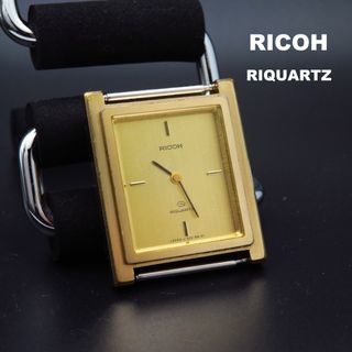 RICOH - RICOH RIQUARTZ 腕時計 プッシュ式 ビンテージ ゴールド