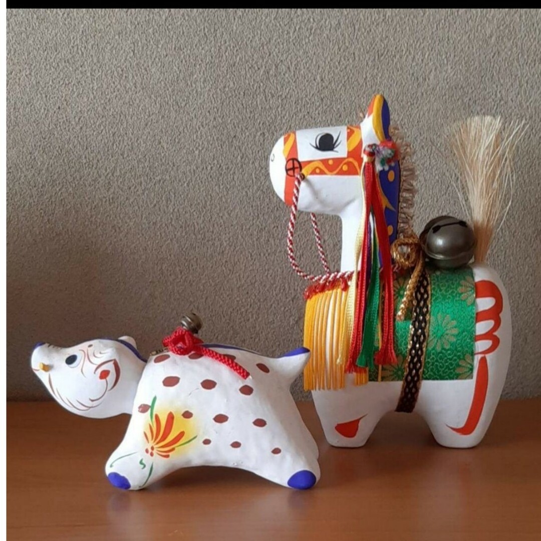 首振り 亥 イノシシ 干支 張子 民芸 郷土玩具 べこ 置物 エンタメ/ホビーの美術品/アンティーク(彫刻/オブジェ)の商品写真