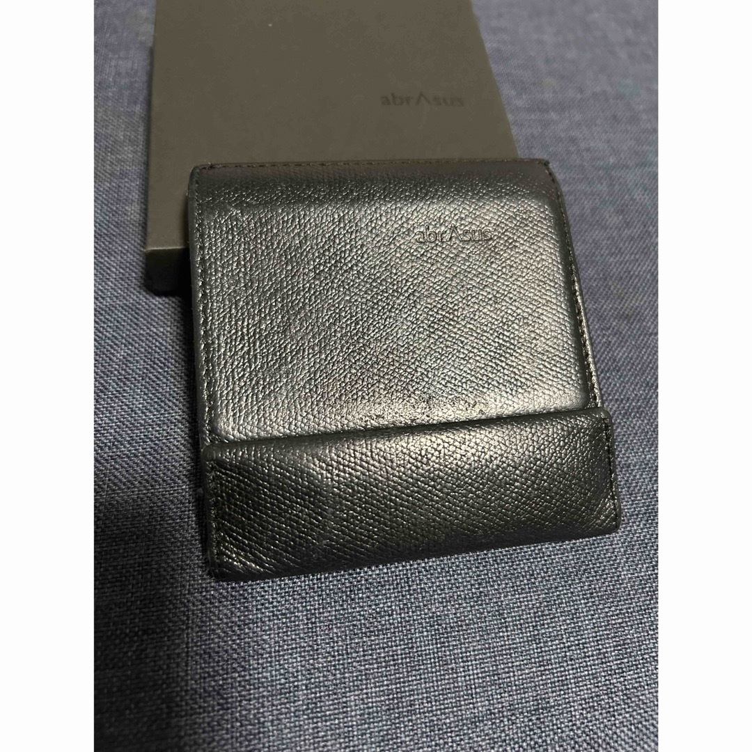abrAsus(アブラサス)のアブラサス abrAsus 薄い財布 左利き用ブラック×ターコイズ メンズのファッション小物(折り財布)の商品写真