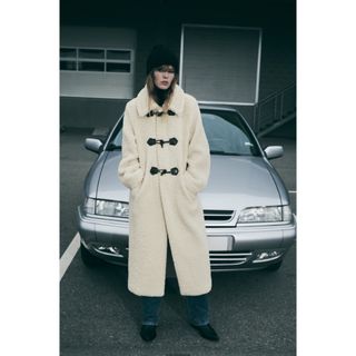 ザラ(ZARA)のZARA ボア生地　トグルコート　(ロングコート)